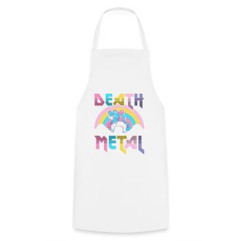 Death metal - Cooking Apron - white - Front - AI Model Male 185 dark (185cm)