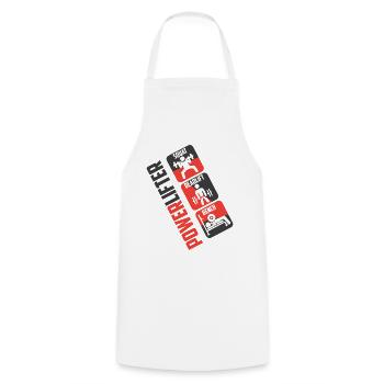 Power triple fighters - Cooking Apron - white - Front - AI Model Male 185 dark (185cm)
