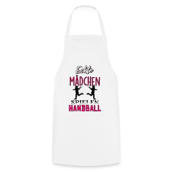 Echte Mädchen spielen Handball - Kochschürze - Weiß - Vorne - AI Model Male 185 dark (185cm)