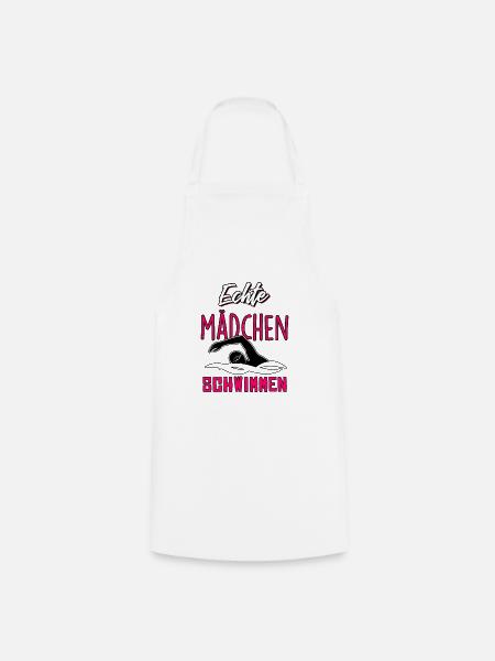 Echte Mädchen schwimmen - Kochschürze - Weiß