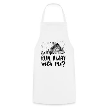 Cottagecore Aesthetic Run Away Cottage Core - Tablier de cuisine - blanc - Devant - AI Model Male 185 dark (185cm)