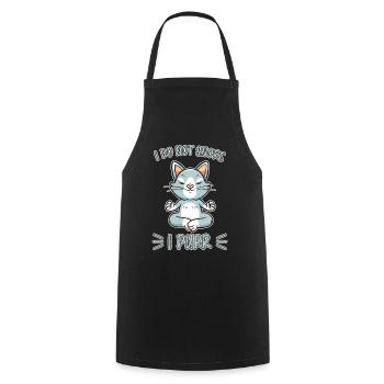 Purring Snoring Funny Saying Cat Gift - Cooking Apron - black - Front - AI Model Male 185 dark (185cm)