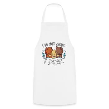 Purring Snoring Funny Saying Cat Gift - Cooking Apron - white - Front - AI Model Male 185 dark (185cm)