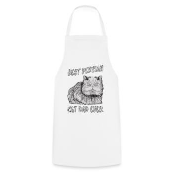 Persian Cat Saying Cat Papa Persian Cat Gift - Cooking Apron - white - Front - AI Model Male 185 dark (185cm)