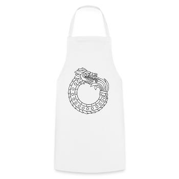 Quetzalcoatl Ouroboros Vieux Serpent Aztèque Ma - Tablier de cuisine - blanc - Devant - AI Model Male 185 dark (185cm)