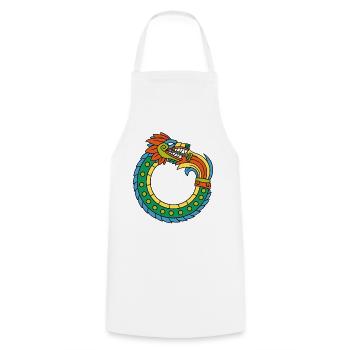 Quetzalcoatl Ouroboros Alte aztekische Schlange Ma - Kochschürze - Weiß - Vorne - AI Model Male 185 dark (185cm)
