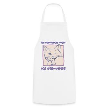 Schnurren Schnarchen Schlaf Spruch Katzen Geschenk - Kochschürze - Weiß - Vorne - AI Model Male 185 dark (185cm)