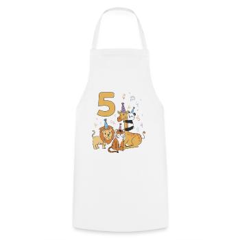 5 Years Animals Zoo 5th Birthday Kids Gift - Cooking Apron - white - Front - AI Model Male 185 dark (185cm)