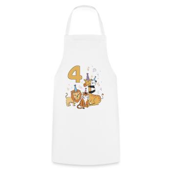 4 Years Animals Zoo 4th Birthday Kids Gift - Cooking Apron - white - Front - AI Model Male 185 dark (185cm)