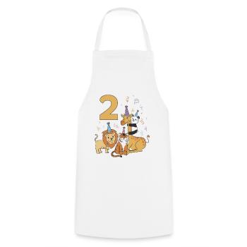 2 Years Animals Zoo 2nd Birthday Kids Gift - Cooking Apron - white - Front - AI Model Male 185 dark (185cm)