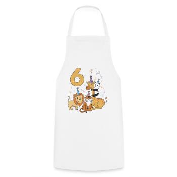 6 Years Animals Zoo 6th Birthday Kids Gift - Cooking Apron - white - Front - AI Model Male 185 dark (185cm)