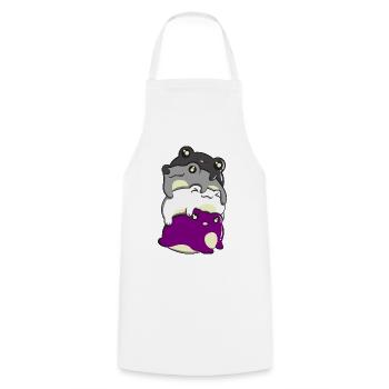 Fierté asexuée Kawaii Frog Bunch Asexué Fl - Tablier de cuisine - blanc - Devant - AI Model Male 185 dark (185cm)