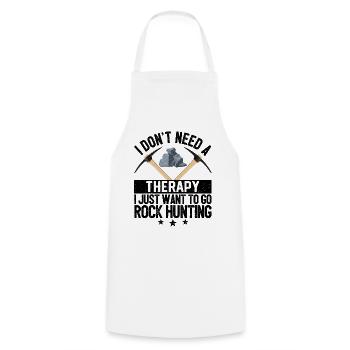 Drôle de géologue de chasse aux roches Rockhounding - Tablier de cuisine - blanc - Devant - AI Model Male 185 dark (185cm)