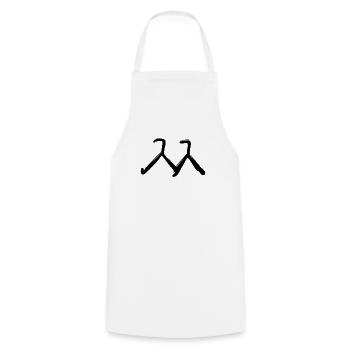 Korean letter - Cooking Apron - white - Front - AI Model Male 185 dark (185cm)