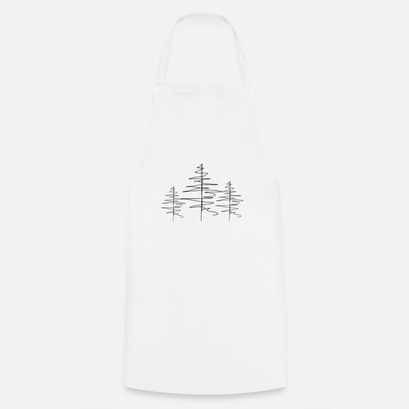 Arbre Lineart - Tablier de cuisine - blanc