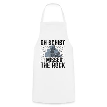 Funny geologist on a stone hunt - Cooking Apron - white - Front - AI Model Male 185 dark (185cm)