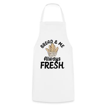 Funny bread baker - Cooking Apron - white - Front - AI Model Male 185 dark (185cm)