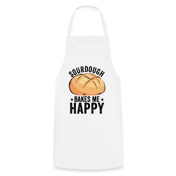 Funny bread baker - Cooking Apron - white - Front - AI Model Male 185 dark (185cm)