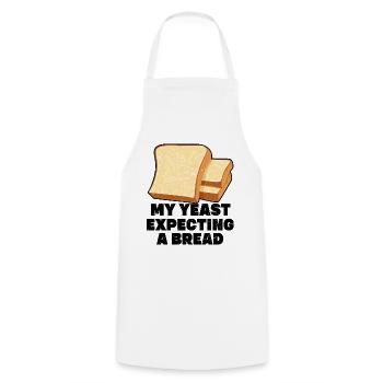Funny bread baker - Cooking Apron - white - Front - AI Model Male 185 dark (185cm)