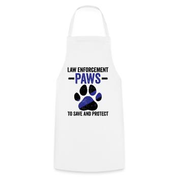 Police Officer Police Dog - Cooking Apron - white - Front - AI Model Male 185 dark (185cm)