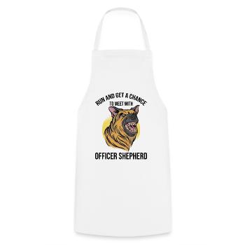 Police Officer Police Dog - Cooking Apron - white - Front - AI Model Male 185 dark (185cm)