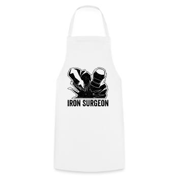 Iron Surgeon Welder Welding - Cooking Apron - white - Front - AI Model Male 185 dark (185cm)