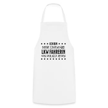 LKW Fahrerin Fun Spruch Lastwagenfahrerin Geschenk - Kochschürze - Weiß - Vorne - AI Model Male 185 dark (185cm)