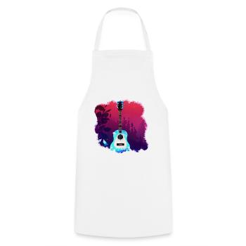 Colorful Guitar in Forest Nature Music - Cooking Apron - white - Front - AI Model Male 185 dark (185cm)