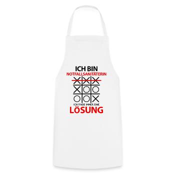 Notfallsanitäterin mit Spruch lustige Sprüche - Kochschürze - Weiß - Vorne - AI Model Male 185 dark (185cm)