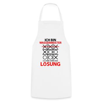 Wassermeister Spruch Lustig immer Lösung - Kochschürze - Weiß - Vorne - AI Model Male 185 dark (185cm)