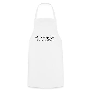 Sysadmin Linux Sudo Apt-Get Kaffee Programmierer - Kochschürze - Weiß - Vorne - AI Model Male 185 dark (185cm)