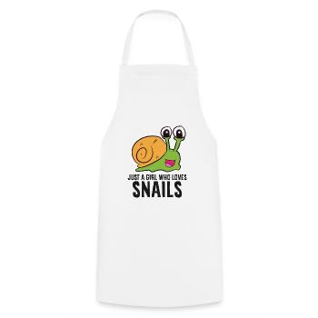 Escargots drôles juste une fille qui escargot - Tablier de cuisine - blanc - Devant - AI Model Male 185 dark (185cm)
