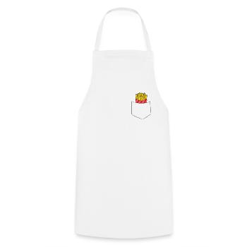 Funny French Fries In Pocket Fast Food Fries - Cooking Apron - white - Front - AI Model Male 185 dark (185cm)
