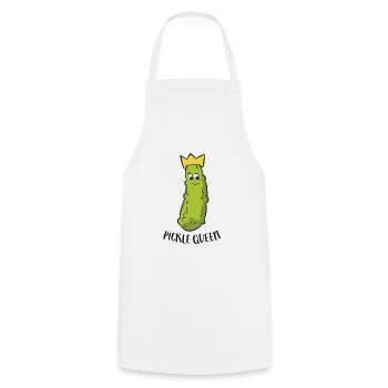 Funny Pickle Queen Funny Cucumber Pickle Girl - Cooking Apron - white - Front - AI Model Male 185 dark (185cm)