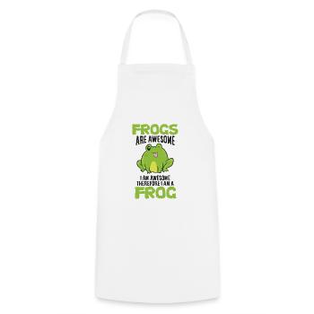 Frogs Are Awesome I'm Awesome Therefore I Am A - Cooking Apron - white - Front - AI Model Male 185 dark (185cm)
