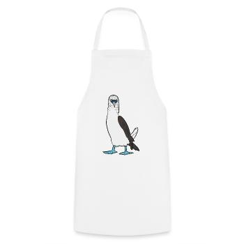 Cute Blue Foot Booby Bird Dancing Blue Foot - Cooking Apron - white - Front - AI Model Male 185 dark (185cm)