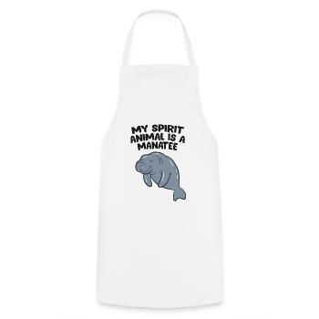 My Spirit Animal Is A Manatee Love Manatees - Cooking Apron - white - Front - AI Model Male 185 dark (185cm)