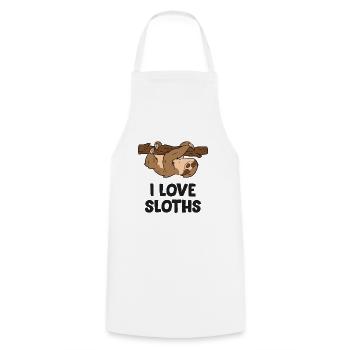 I Love Sloths Kids Sloths Napping Sloth Relaxing - Cooking Apron - white - Front - AI Model Male 185 dark (185cm)
