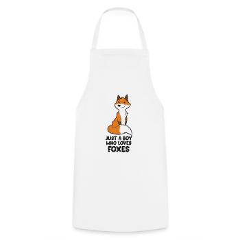 Just A Boy Who Loves Foxes Cute Fox Boy - Cooking Apron - white - Front - AI Model Male 185 dark (185cm)