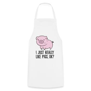 J’aime les Pigs juste really, d’accord ? Kids Boys Love Pigs - Tablier de cuisine - blanc - Devant - AI Model Male 185 dark (185cm)