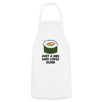 Just a Girl Who Loves Sushi Japanese Sushi Girl - Cooking Apron - white - Front - AI Model Male 185 dark (185cm)