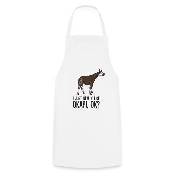 Okapi Lover I Just Really Like Okapis - Cooking Apron - white - Front - AI Model Male 185 dark (185cm)