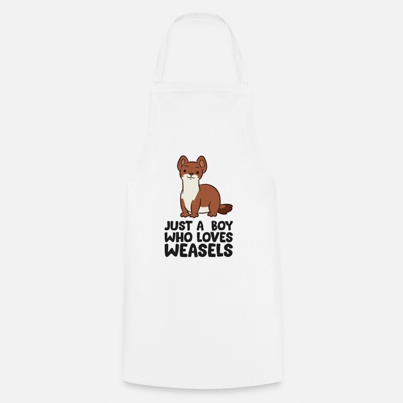 Un garçon qui aime la belette - Tablier de cuisine - blanc