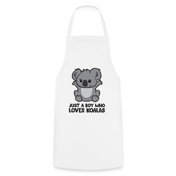 Koala Boy Seulement un garçon qui aime les koalas - Tablier de cuisine - blanc - Devant - AI Model Male 185 dark (185cm)