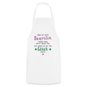 Ich hatte Glück Beamtin Geschenk Spruch - Kochschürze - Weiß - Vorne - AI Model Male 185 dark (185cm)