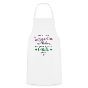 Ich hatte Glück Tierärztin Geschenk Spruch - Kochschürze - Weiß - Vorne - AI Model Male 185 dark (185cm)