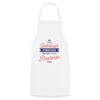 Lieblingsmenschen Pastorin Geschenk Spruch - Kochschürze - Weiß - Vorne - AI Model Male 185 dark (185cm)
