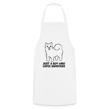 Propriétaire de chien Samoyède Seulement un garçon qui - Tablier de cuisine - blanc - Devant - AI Model Male 185 dark (185cm)