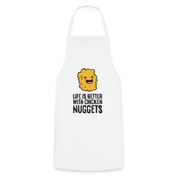 Das Leben ist besser mit Chicken Nuggets - Kochschürze - Weiß - Vorne - AI Model Male 185 dark (185cm)