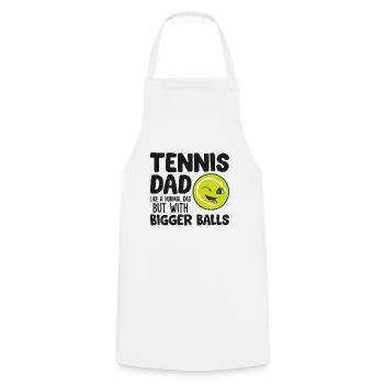 Papa tennis comme un papa normal, mais avec - Tablier de cuisine - blanc - Devant - AI Model Male 185 dark (185cm)
